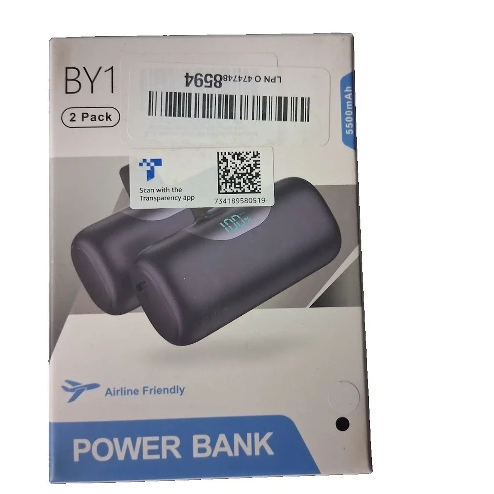 2 Pack Mini 5000mAh Portable Charger PD USB-C Power Bank with LCD Display IPhone